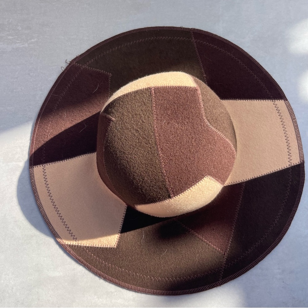 100% Wool Patchwork Floppy Hat - image 3